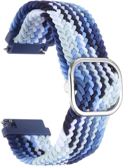 Nylon horlogeband 20 mm met snelwissel systeem, verstelbare gesp, blauw voor dames en heren