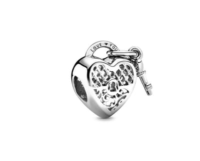 Fler® | Bedel | Past op populaire bedel armbanden | armbandbedel | art | Hangslot | Liefde | Love You | Onbreekbaar | Hangbedel Charm | 925 Sterling Zilver | Armband Kraal | Kerstcadeau |