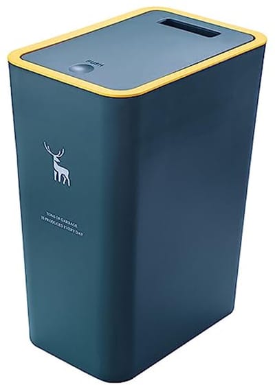 Draagbare Tafelafvalemmer met Deksel - 15 Liter Vuilnisbak voor Keuken, Slaapkamer en Kaptafel - Compacte en Handige Afvaloplossing