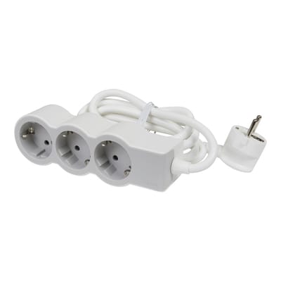Legrand Standaardstopcontact 3x2P+A Met 3m Snoer Wit-Grijs (Europese Stekkerdoos) - 694559 [10 stuks]