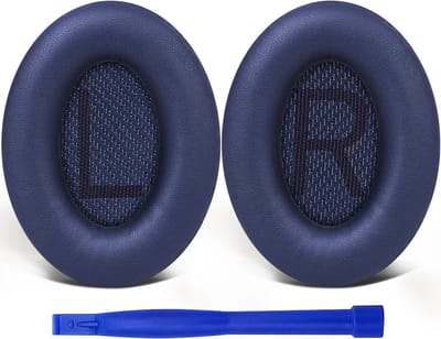 Vervangende oorkussens Geschikt voor Bose QuietComfort 35 (QC35) en Quiet Comfort 35 II (QC35 ii) hoofdtelefoons, oorkussens met zacht leer, geluidsisolerend schuim en grotere dikte (donkerblauw)
