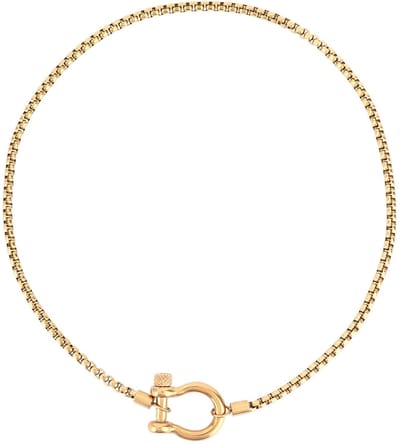 Dailygoods- Karabijnhaak Gouden Ketting - Roestvrij Staal - Nautische Sluiting - Dames/Heren Sieraden - 46 cm - Schokbestendig - Halsketting
