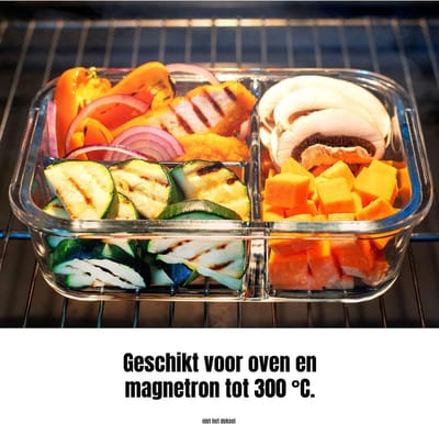 Aura® Magnetron Bakjes met Deksel - Magnetron Bakjes - Magnetron Bord met Deksel - Duidelijk/Grijs - 21cm x 16cm x 7cm; 2.86 kg