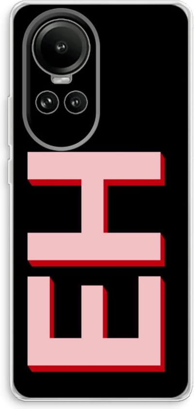 Gepersonaliseerd - Case Company® - Hoesje geschikt voor Oppo Reno 10 hoesje - Monogram - Soft Cover Telefoonhoesje - Bescherming aan alle Kanten en Schermrand