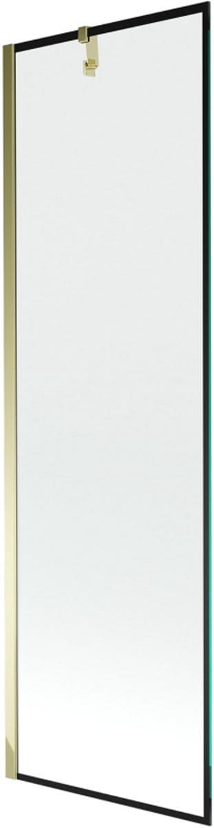 Mexen Next badwand eenvleugelig 60 x 150 , zwart frame, goud - 895-060-000-00-70-50
