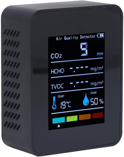 OmGoods - Dailygoody - Monitor voor Binnenluchtkwaliteit - Draagbaar - Groot LCD-scherm - Kooldioxide-detector - CO2-monitor voor Thuis en Auto