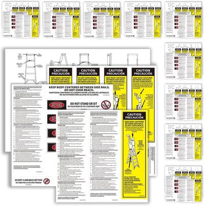 Ladder Stickers - Veiligheidslabels Vervanging - Inspectie Onderhoud - Weerbestendig Materiaal - 10 Sets