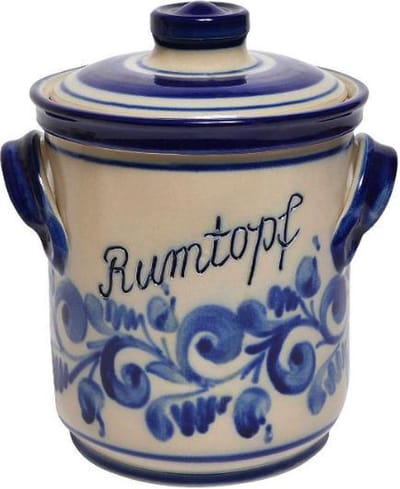 Rumtopf met blauw grijs motief 5 liter
