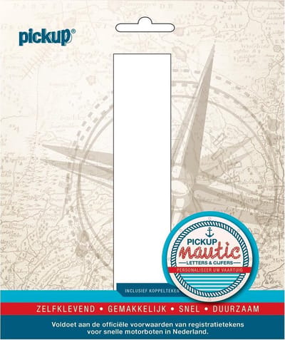 Pickup Nautic plakletter 150mm wit I
