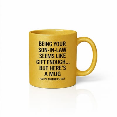 Luxe Gouden Moederdag Mok - Grappige Schoonzoon Quote - Goudkleurige Koffiebeker - 330ml