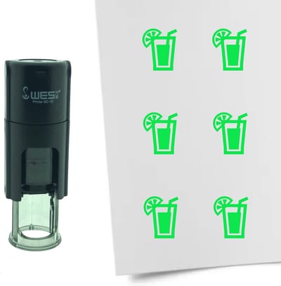 CombiCraft Stempel Cocktail 10mm rond - groene inkt