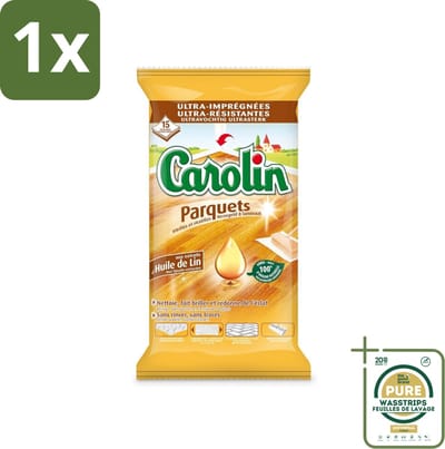 1 x Carolin - Parket Vloerdoekjes - Schoonmaakdoek - Met Lijnolie - 15 Doekjes- Parketvloerdoek - Parket Schoonmaken - Lijnolie Doek - Houtvloer Verzorgen - Parket Reinigen