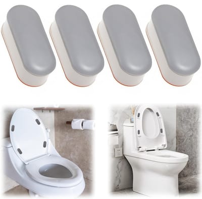 4 pak toiletbril dempingskussen - Anti-botsingsmat voor toiletbril - Toiletafdekplaat hoogteverhogende pads - Toiletbrilaccessoires - Zelfklevende geluidsdempende kussens - Geschikt voor toiletbrillen en toiletafdekplaat(4,5*1,6 cm - Grijs)
