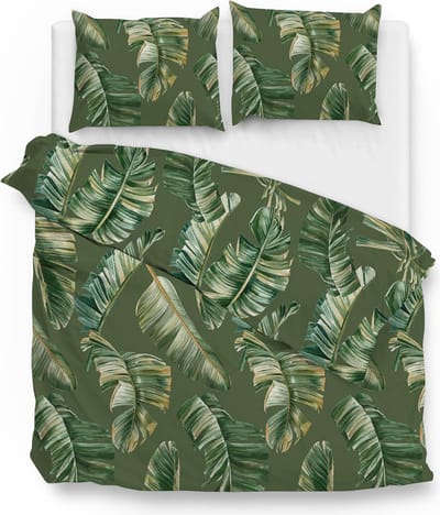 Zohome Alanzo Dekbedovertrek - Tweepersoons - Katoensatijn - 200x200-220cm - Groen