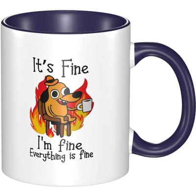 11oz Het is prima Grappige Puppy Koffiemok Theekop Koffiekop Grappige Verjaardagscadeaus voor Vrouwen en Mannen Keramische Mok Gepersonaliseerde Kop 301-400ml