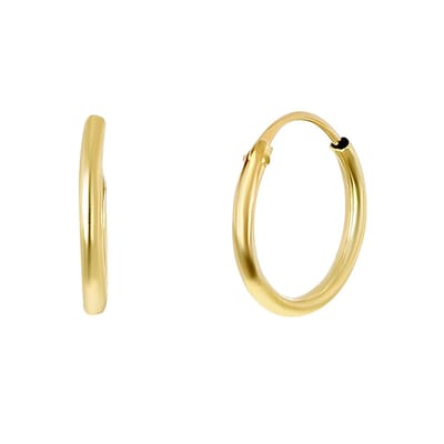 Lucardi Dames Oorbellen bewerkt 11mm - Oorbellen - Cadeau - 9 Karaat - Geelgoud