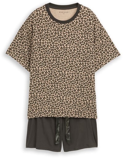 Tom Tailor - Pyjamaset met luipaardprint - Maat 36 - braun-mittel-Allover
