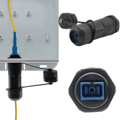 Dailygoody - IP68 glasvezelkabelconnector - waterdichte connector - blauw - SC-UPC - geschikt voor routers en switches - paneelmontage