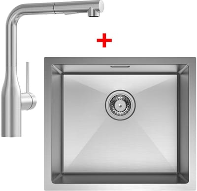 CECIPA Max Spoelbak Keuken 50x44CM - Spoelbakken Keuken Met Keukenkraan - Wasbak Keuken - Enkele Spoelbak - Spoelbakken met afdruip - RVS