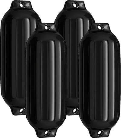 COSTWAY 4 stuks Fender Bootspatels Langfender Kogelfender Set Boot Rambescherming TYPE G (Zwart)