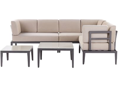 RIMA III - Loungeset voor 6 - Beige - Polyester