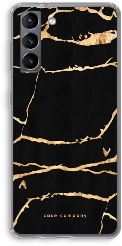 Case Company® - Hoesje geschikt voor Samsung Galaxy S21 hoesje - Gouden marmer - Soft Cover Telefoonhoesje - Bescherming aan alle Kanten en Schermrand