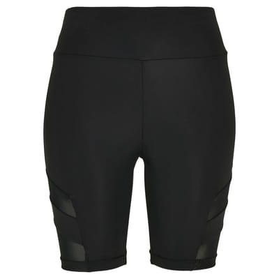 Urban Classics - High Waist Tech Mesh Korte cycle broek - 5XL - Zwart