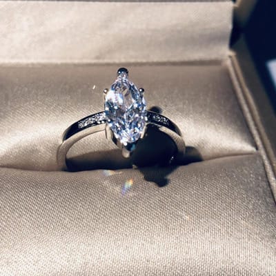 Dames Banket Ingelegd Mannenoog Zirconia Ring Europese en Amerikaanse Creatieve Simulatie Diamantring Verlovingsring No. 10 gray