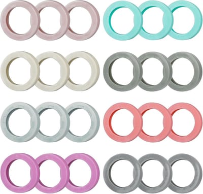 24 Stuks Sleutelhulsjes, 2.4cm Ronde Sleutelhulsjes, Zachte Rekbare Sleutelidentifiers voor Huissleutels in 8 Kleuren, Perfect voor Identificatie en Bescherming