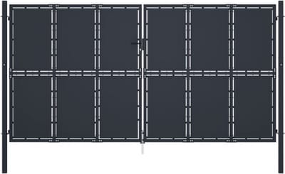 vidaXL - Tuinpoort - staal - 400x200 - cm - antraciet