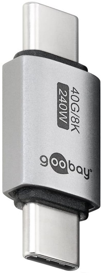 USB-C Koppelstuk - USB-C (m) naar USB-C (m) - USB4 - Pro - Zilver