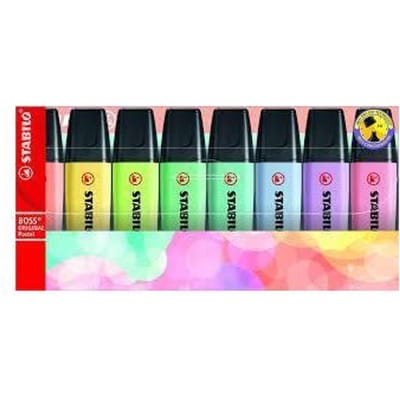 STABILO BOSS ORIGINAL Pastel - Markeerstift - Markeren Met Pastelkleuren - Etui Met 8 Kleuren