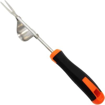 Onkruidverwijderaar Tuin - Onkruidtrekker Hand - Gazon Onderhoud - Roestvrij Staal - 35 cm Lengte - Zilver Oranje Zwart