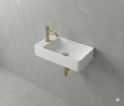 KAYvit LUVIA Toiletfontein vierkant | MAT WIT | Kraangat links
