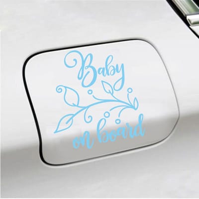 Bumpersticker - Baby On Board - 12,7 X 11,7 - Licht Blauw