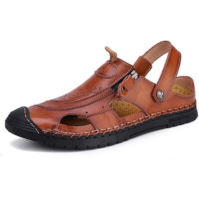 Zomer Sandalen Grote Maten Trendy Pomp Strand Schoenen Heren Sandalen voor Dubbel Gebruik Ademende Casual Schoenen 48 bruin