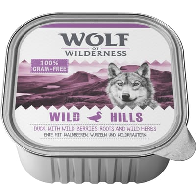 6x300g Adult Wild Hills eend Wolf of Wilderness Hondenvoer
