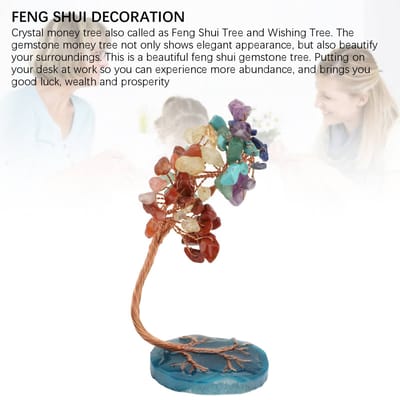 Fluoriet Kristal Geldboom Agaat Plak Basis Feng Shui Bonsai Mini Ornament voor Rijkdom Geluk Bureau Decor beige