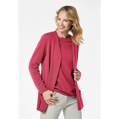 Heerlijk zacht tricot jasje van kasjmier - roze - Gr. 40 van Goldner Fashion
