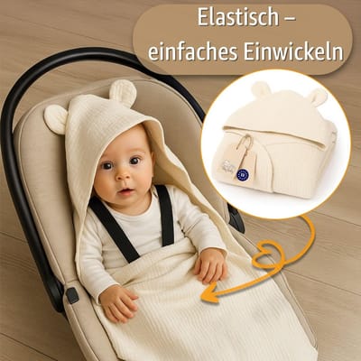Universele Wikkeldeken Baby Wafelstof - Inbakerdeken voor Maxi Cosi en Autostoel