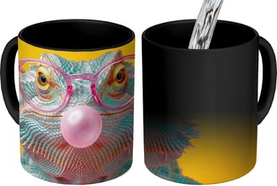 Magische Mok - Foto op Warmte Mokken - Koffiemok - Kameleon - Kauwgom - Kleurrijk - Magic Mok - Beker - 350 ML - Theemok