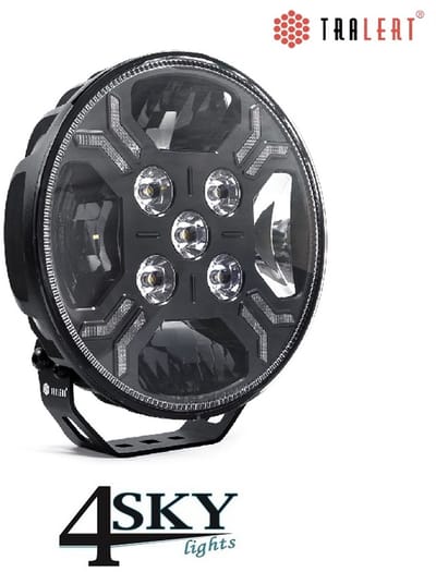 Tralert Ypsilon LED verstraler 9 LED amber/wit met led flitser 4 patronen 8.000 lumen 9 inch 3 jaar garantie