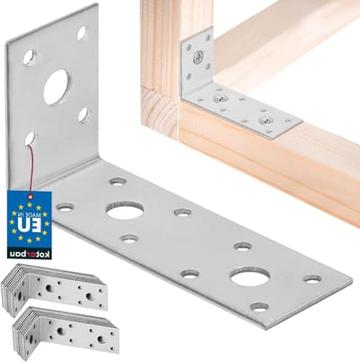 Hoekverbinders - Hoekplaten Bevestigers - Meubels Versterken - Verzinkt Staal - 100x50x35mm - Zilver