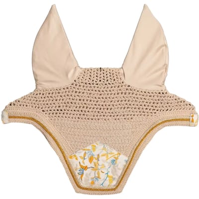 Kentucky Horsewear - Oornetje Wellington velvet spring leaves whispers printing brown/white full