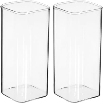 Dailygoods- Drankbekers 350ml - Vierkante Glazen - Hittebestendig - Drinkglazen - Cocktail/Whisky - Transparant - Ideaal voor Koude/Warme Dranken