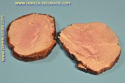 Roastbeef, 2 plakken - 130x100 mm - vleesdummy