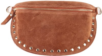 Giuliano lederen schoudertas Alison - Suede - Made in Italy - Bruin