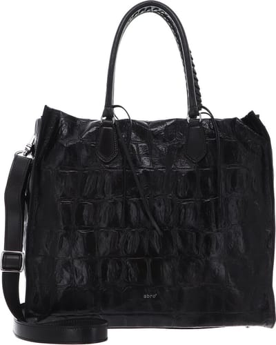 abro Leren Schoudertas Leather Primitivo Shopper Kaia Big Tornado Grey Donkergrijs