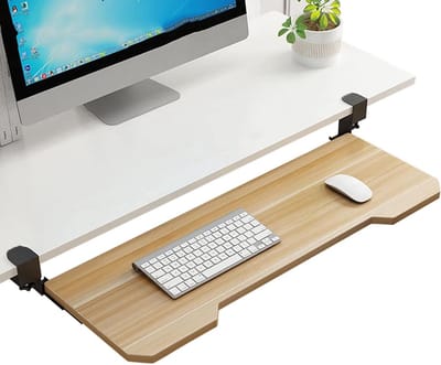 Toetsenbordlade Onder Bureau - Uitschuifbare Lade - Werkplek Organiseren - Montage Zonder Boren - 65 cm - Walnoot