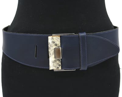 Dames afhangriem blauw - 8 cm breed - - Brede riem - - Maat